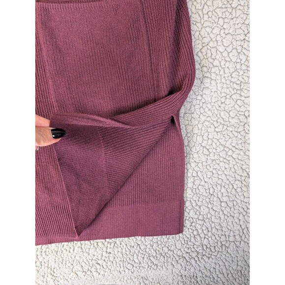 J. Jill Button Front Cardigan Sweater Women 4X Burgundy Knit Ribbed Duster - Picture 8 of 14
